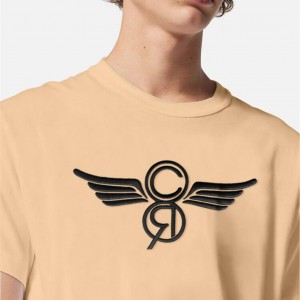 PERGAMO CR LOGO TSHIRT COTTON PREMIUM CAMEL/BLACK
