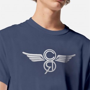 PERGAMO CR LOGO TSHIRT COTTON PREMIUM BLUE/WHITE